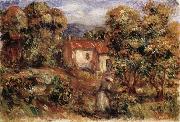 Pierre Renoir, Woman Picking Flowers in the Garden of Les Collettes